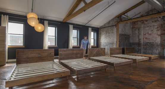 A Run of 5 Beds we made from reclaimed helock-spruce timbers