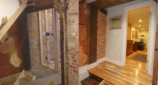 Before and after of an old parquet floor (circa 1910) which wasn't even visible when we started this job!
