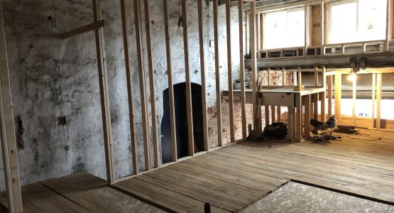 Reclaimed Flooring Laid Down in an Old Peanut Chew Factory